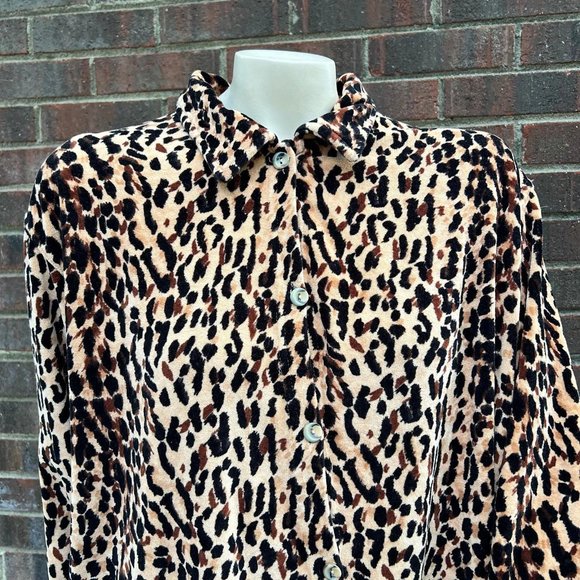 Jason Maxwell vintage animal print soft cotton blend collared button up size L - Picture 1 of 6